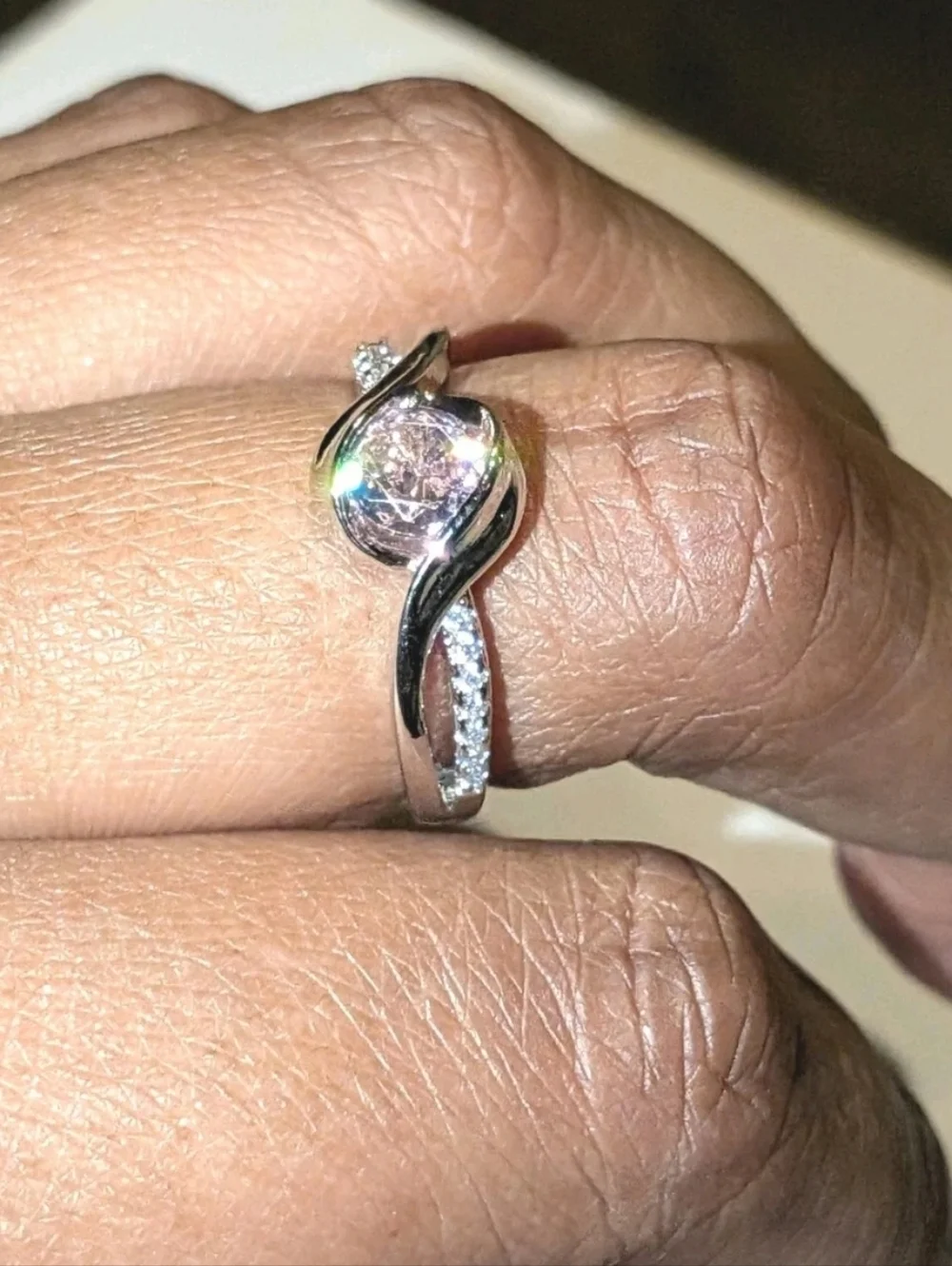 2Ct Round Cut Lab Created Pink Sapphire Minimalist Ring 14K White Gold Plated